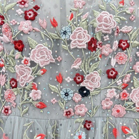 Mac Duggal Embroidered Illusion High Neck Long Sleeve A-line Gown NEW‎ $798 [6] - Picture 7 of 16